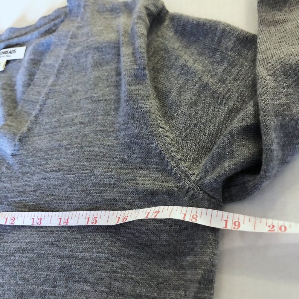 GOODTHREADS 100% Merino Wool Cardigan Sweater Mens XS Gray V-Neck Front Pockets - Picture 12 of 16